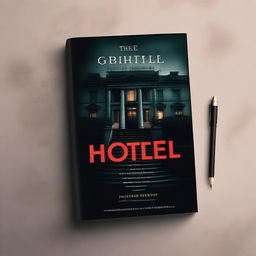 Create a book cover for a thriller novel titled 'The Hotel'