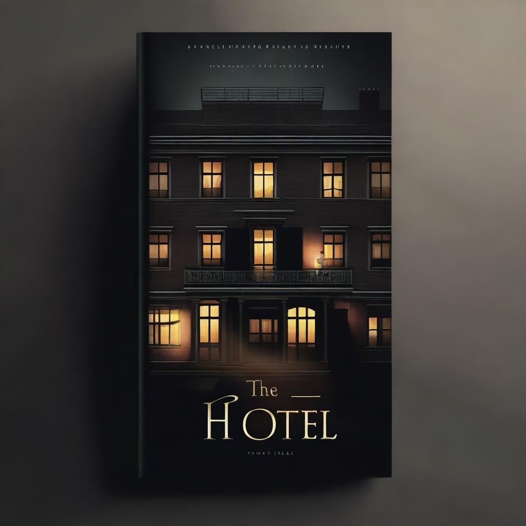 Create a book cover for a thriller novel titled 'The Hotel'