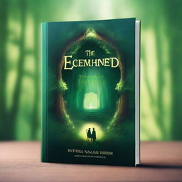 Create a captivating book cover featuring an enchanted forest with a mysterious glowing portal at its center