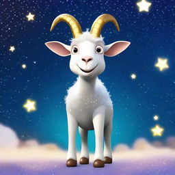 Create an image of Pilgor, the goat from the Goat Simulator game, dressed as a star