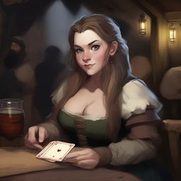 A dwarf girl with a beard, depicted as a cheat and a liar