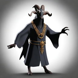 Create an image of Pilgor, the goat from Goat Simulator, dressed as an archvillain