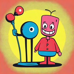 Plunger TV Man, a unique character with a television for a head and a plunger in hand