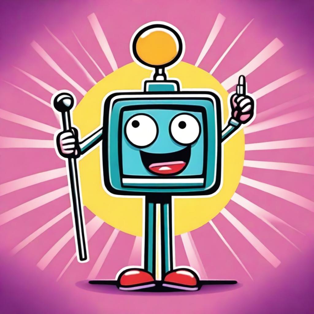 Plunger TV Man, a unique character with a television for a head and a plunger in hand