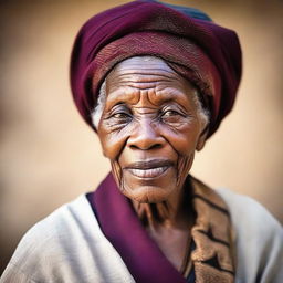 A photo of an elderly black woman with a kind and gentle expression