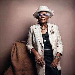 Photos of elderly black women in elegant and stylish clothing that accentuates their beauty