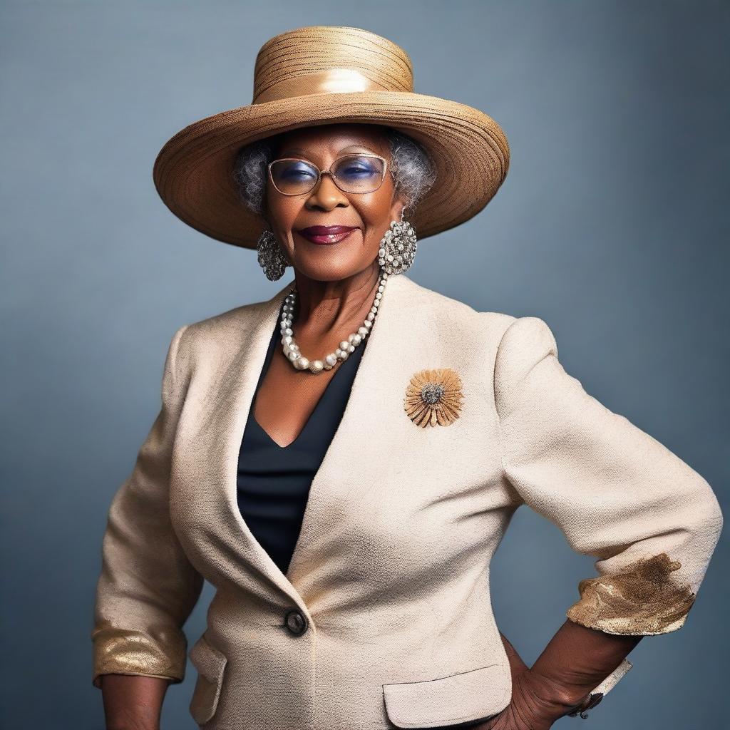 Photos of elderly black women in elegant and stylish clothing that accentuates their beauty