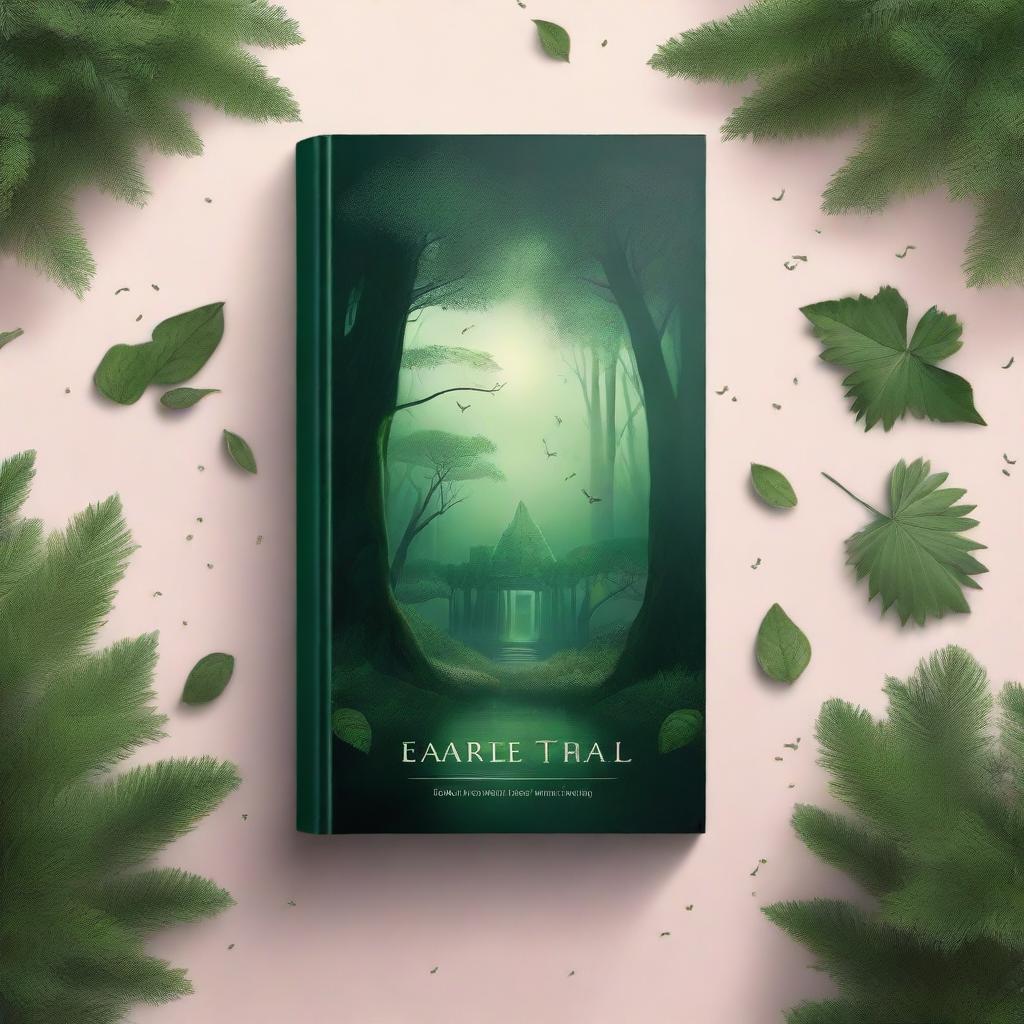 Create a captivating book cover featuring a mystical forest with a hidden ancient temple