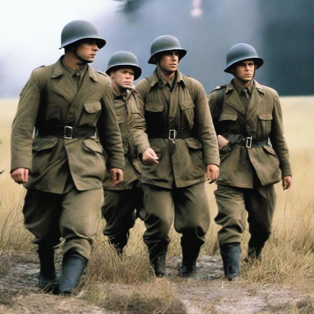 A German version of Saving Private Ryan featuring Christoph Waltz, Daniel Brühl, Thomas Kretschmann, and Sebastian Koch