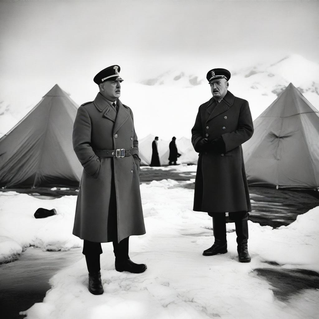 Adolf Hitler is in Antarctica with his generals, planning a strategic mission