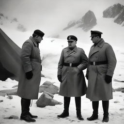 Adolf Hitler is in Antarctica with his generals, planning a strategic mission