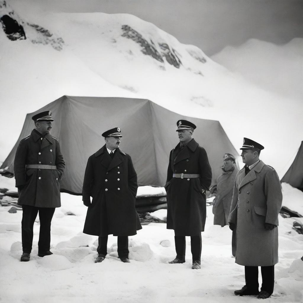 Adolf Hitler is in Antarctica with his generals, planning a strategic mission