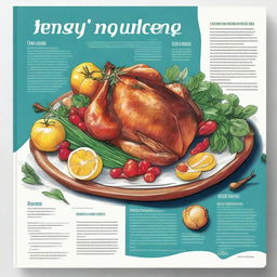 A beautifully illustrated recipe book page featuring a delicious dish