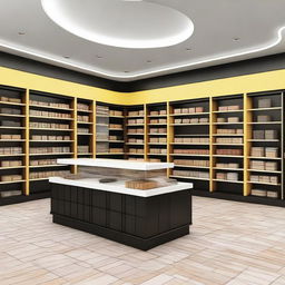 A detailed design for a store that sells construction finishes and paint