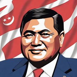 Create an image featuring Prabowo Subianto, an Indonesian politician, in a formal setting