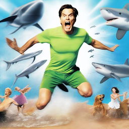 A live action movie poster featuring Jim Carrey wearing a tutu