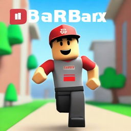 Create a vibrant and eye-catching YouTube thumbnail featuring the game Barry from Roblox