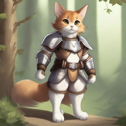 A detailed illustration of a humanoid cat with tawny fur, sandy brown hair, and golden eyes