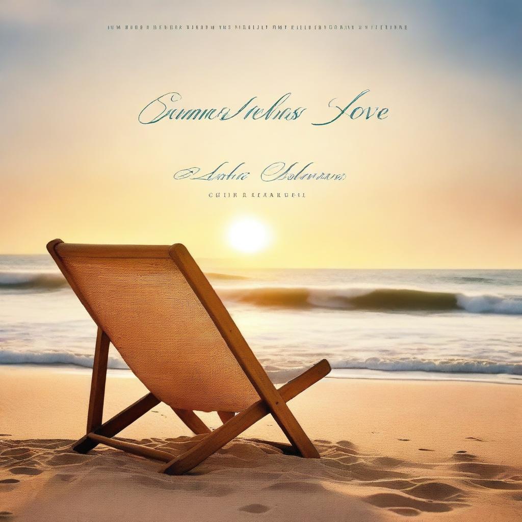 A book cover titled 'Summer Love' featuring a sun chair on a sandy beach with waves gently crashing in the background