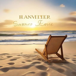 A book cover titled 'Summer Love' featuring a sun chair on a sandy beach with waves gently crashing in the background