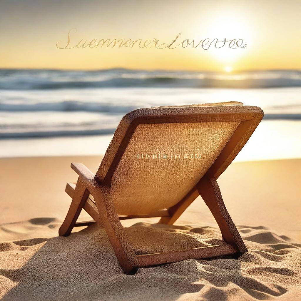 A book cover titled 'Summer Love' featuring a sun chair on a sandy beach with waves gently crashing in the background