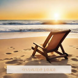 A book cover titled 'Summer Love' featuring a sun chair on a sandy beach with waves gently crashing in the background