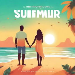 Create a vibrant cover image titled 'Summer Love'