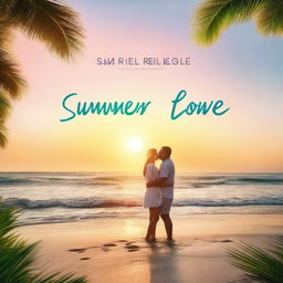 Create a cover image titled 'Summer Love' featuring sunrise vibes