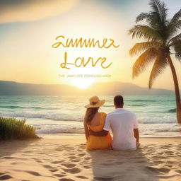 Create a cover image titled 'Summer Love' featuring sunrise vibes