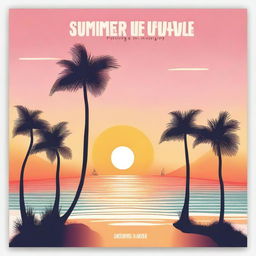 An album cover titled 'Summer Love' featuring a beautiful sunrise over a serene beach