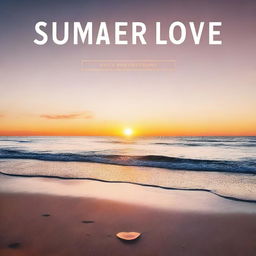 An album cover titled 'Summer Love' featuring a beautiful sunrise over a serene beach