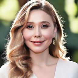 A detailed, high-resolution portrait of Elizabeth Olsen