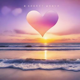 An album cover titled 'Summer Love' featuring a beautiful sunrise over a serene beach