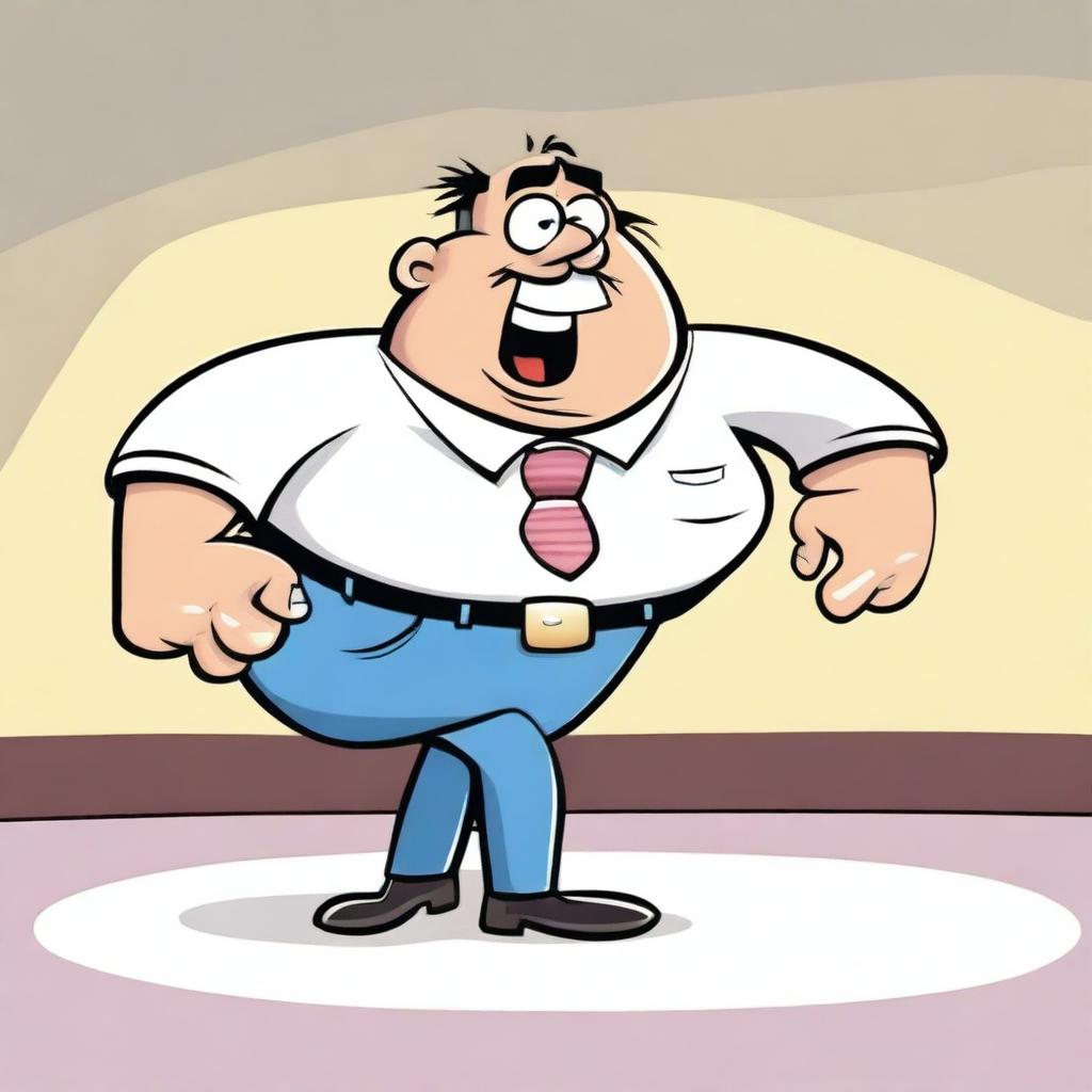 A humorous cartoon illustration of a character receiving a wedgie, with exaggerated expressions and comic style