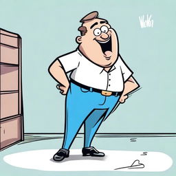 A humorous cartoon illustration of a character receiving a wedgie, with exaggerated expressions and comic style