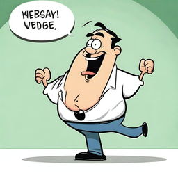 A humorous cartoon illustration of a character receiving a wedgie, with exaggerated expressions and comic style