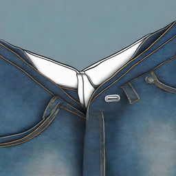 A stylish and tasteful illustration of a thong whaletail visible above the waistband of jeans