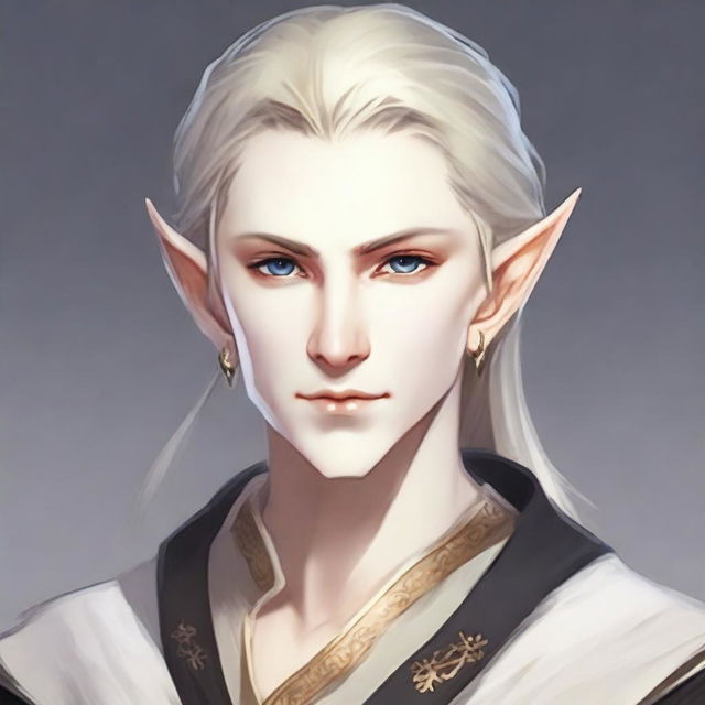 Nekonin is a 25-year-old male elf with a slender yet strong build