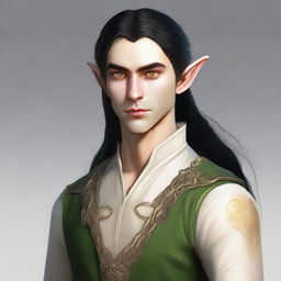 A 25-year-old young male elf with a lean yet strong build