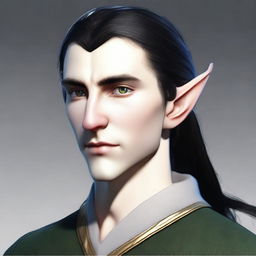 A 25-year-old young male elf with a lean yet strong build