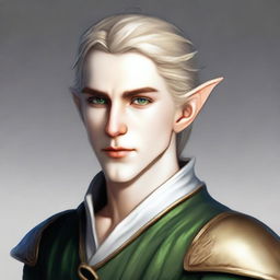 A 25-year-old young male elf with a lean but strong build