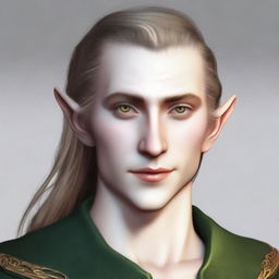 A 25-year-old young male elf with a lean but strong build