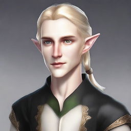 A 25-year-old young male elf with a lean but strong build