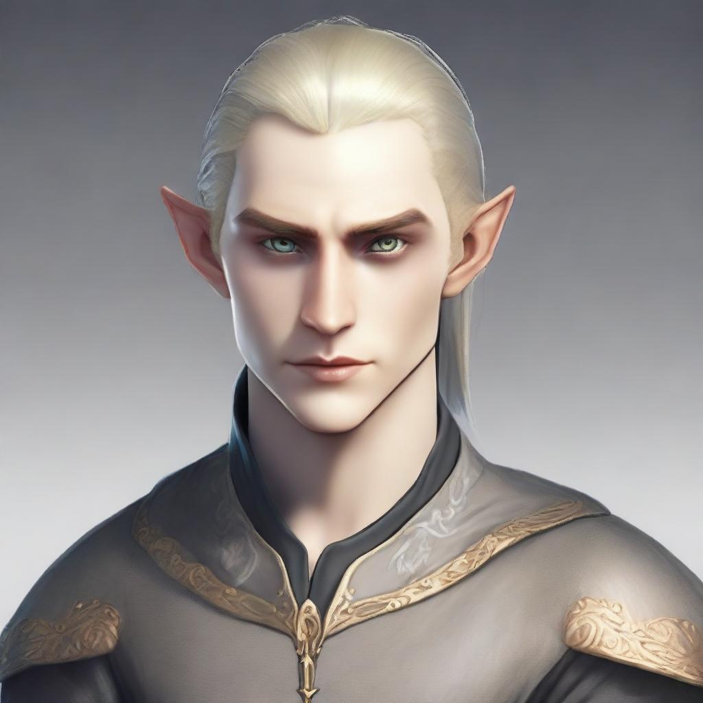 A 25-year-old young male elf with a lean but strong build