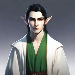 A 25-year-old young male elf with a slender but strong build