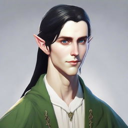 A 25-year-old young male elf with a slender but strong build