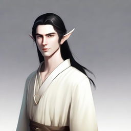 A 25-year-old young male elf with a slender but strong build