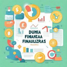 Create a vibrant and motivational image with the text 'Domina Tus Finanzas!! Estrategias y consejos para triunfar'