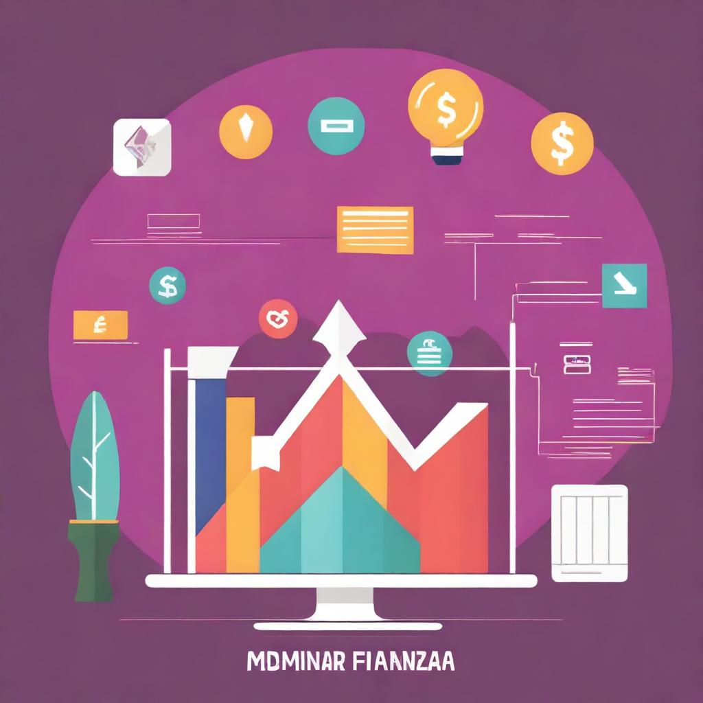 Create a vibrant and motivational image with the text 'Domina Tus Finanzas!! Estrategias y consejos para triunfar'