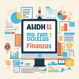 Create a vibrant and motivational image with the text 'Domina Tus Finanzas!! Estrategias y consejos para triunfar'